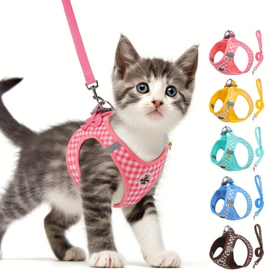 GinghamGlow Cat Harnes